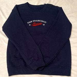 Embroidered San Francisco Navy Blue Sweatshirt, Size Small